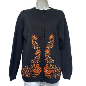 cift geyik wool floral embroidered cardigan Size 38 M